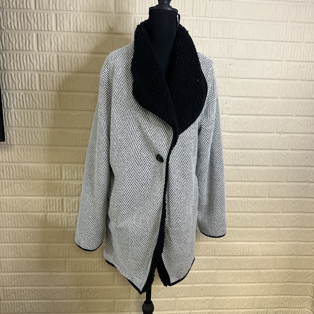 NWOT Weatherproof Reversible Knit Sherpa Lined Coatigan Sz S Warm Versatile